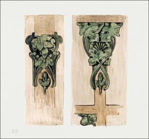 Bronze capitals for the interior of the Fouquet boutique, Alphonse Maria Mucha - plakat Wymiar do wyboru: 60x60 cm
