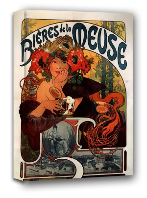 Bières de la Meuse, Alphonse Maria Mucha - obraz na płótnie Wymiar do wyboru: 70x100 cm