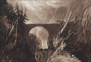 Liber Studiorum Little Devil's Bridge over the Russ, above Altdorft, Swiss, William Turner - plakat Wymiar do wyboru: 84,1x59,4 cm