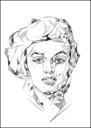 Geometryczna Marylin Monroe II - plakat Wymiar do wyboru: 70x100 cm