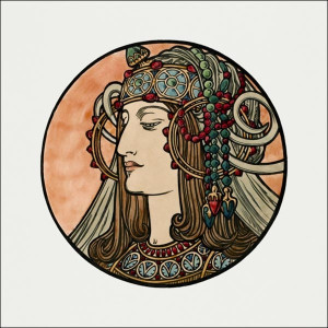 Stained glass window for the facade of the Fouquet boutique, Alphonse Maria Mucha - plakat Wymiar do wyboru: 50x50 cm