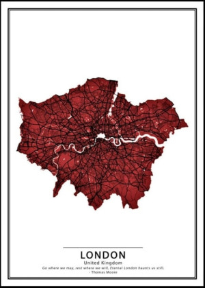 Crimson Cities - London - plakat Wymiar do wyboru: 21x29,7 cm