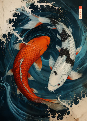 Ryby Koi - plakat Wymiar do wyboru: 50x70 cm