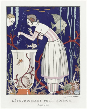L'étourdissant petit poisson: Robe d'été, George Barbier - plakat Wymiar do wyboru: 50x70 cm