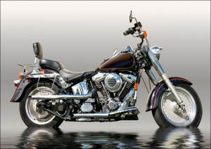 Czarny motocykl - plakat Wymiar do wyboru: 29,7x21 cm
