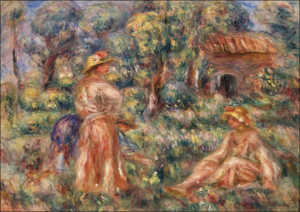 Girls in a Landscape, Auguste Renoir - plakat Wymiar do wyboru: 60x40 cm