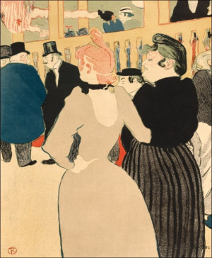 At the Moulin Rouge La Goulue and Her Sister, Henri de Toulouse-Lautrec - plakat Wymiar do wyboru: 40x60 cm