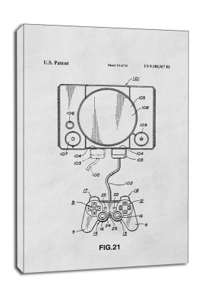 Patent, Konsola Sony PS1 - obraz na płótnie Wymiar do wyboru: 60x80 cm