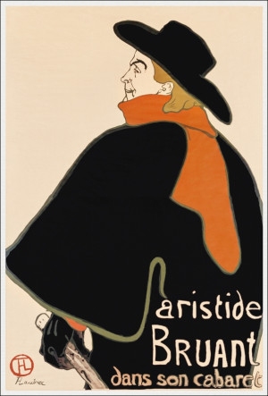 Aristide Bruant in his Cabaret, Henri De Toulouse-Lautrec - plakat Wymiar do wyboru: 61x91,5 cm