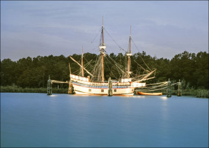 Ship on a lake in North Carolina., Carol Highsmith - plakat Wymiar do wyboru: 60x40 cm