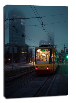 Warszawa Tramwaj Dwadzieścia dwa - obraz na płótnie Wymiar do wyboru: 50x70 cm