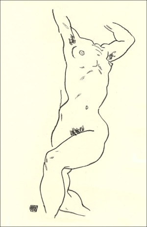 Torso of a Nude, Egon Schiele - plakat Wymiar do wyboru: 70x100 cm