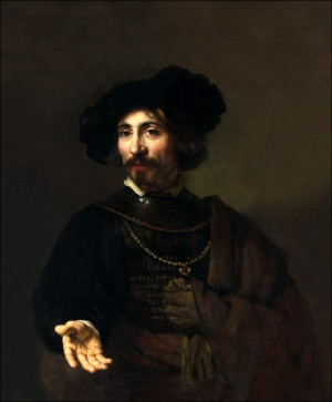 Man with a Steel Gorget, Rembrandt - plakat Wymiar do wyboru: 70x100 cm