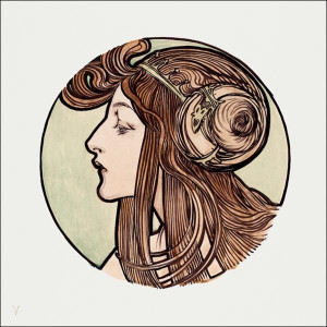 Stained glass window for the facade of the Fouquet boutique, Alphonse Maria Mucha - plakat Wymiar do wyboru: 40x40 cm