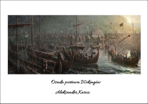 Osada portowa wikingów - plakat Wymiar do wyboru: 29,7x21 cm