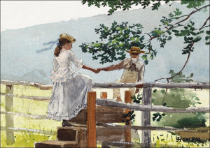 On the Stile, Winslow Homer - plakat Wymiar do wyboru: 84,1x59,4 cm