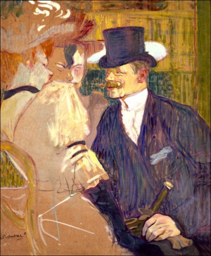 The Englishman (William Tom Warrener, 1861–1934) at the Moulin Rouge, Henri de Toulouse-Lautrec - plakat Wymiar do wyboru: 30x40 cm
