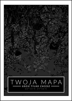 Mapa Twojego miasta dark - plakat Wymiar do wyboru: 61x91,5 cm