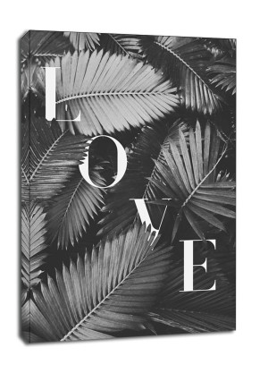 Liście Love BW - obraz na płótnie Wymiar do wyboru: 61x91,5 cm