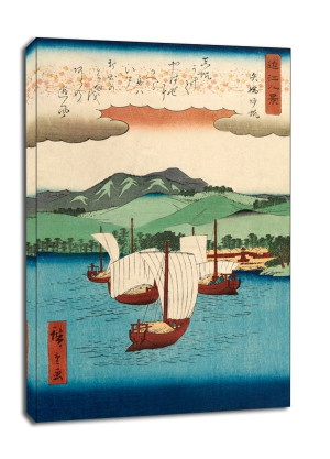 Returning Sails at Yabase, Hiroshige - obraz na płótnie Wymiar do wyboru: 40x60 cm