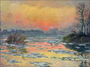 Sunset on the Seine in Winter, Claude Monet - plakat Wymiar do wyboru: 84,1x59,4 cm