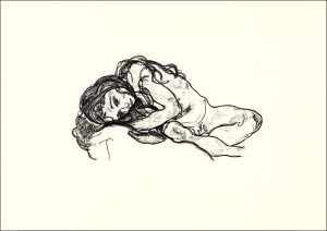 Girl, Egon Schiele - plakat Wymiar do wyboru: 40x30 cm