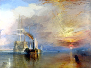 The fighting temeraire tugged to her last berth to be broken up 1839, William Turner - plakat Wymiar do wyboru: 29,7x21 cm