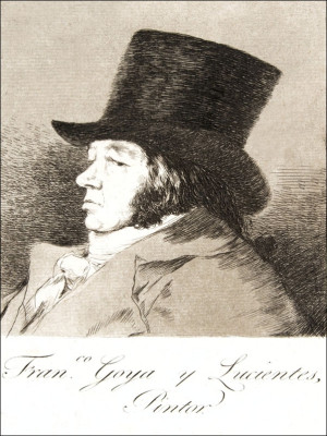 Plate 1 from Los Caprichos- Self-portrait, Francisco Goya - plakat Wymiar do wyboru: 70x100 cm