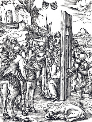 Matthias from the Martyrdom of the Twelve Apostles, Lucas Cranach the Elder - plakat Wymiar do wyboru: 40x60 cm