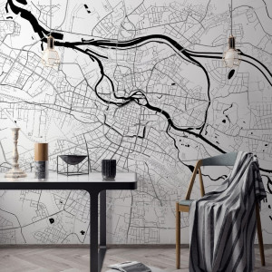 Tapeta na ścianę - mapa wrocław , rodzaj - tapeta flizelinowa laminowana