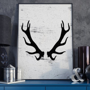 Rogi - plakat designerski , wymiary - 70cm x 100cm, ramka - czarna