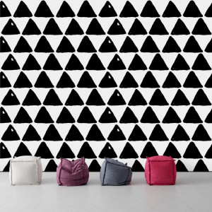 Tapeta na ścianę - monochrome triangle , rodzaj - tapeta flizelinowa laminowana