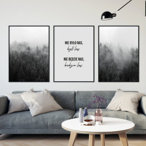Zestaw trzech plakatów - las , wymiary - 20cm x 30cm (3 sztuki), kolor ramki - czarny