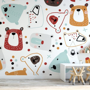 Tapeta dla dzieci - dotty bears , rodzaj - próbka tapety 50x50cm