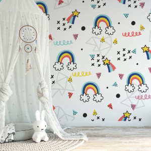 Tapeta dla dzieci - rainbow madness , rodzaj - tapeta flizelinowa laminowana