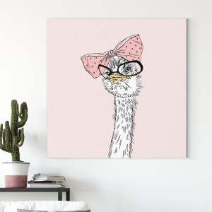 Obraz na płótnie - art ostrich , wymiary - 115cm x 115cm
