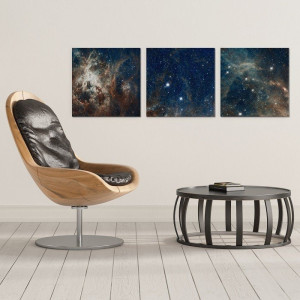 Galaxy art - komplet trzech obrazów na płótnie , wymiary - 60cm x 60cm (3 sztuki)