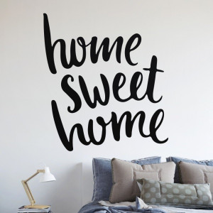 Home sweet home - naklejka na ścianę , kolor naklejki - czarna, wymiary naklejki - 50cm x 50cm
