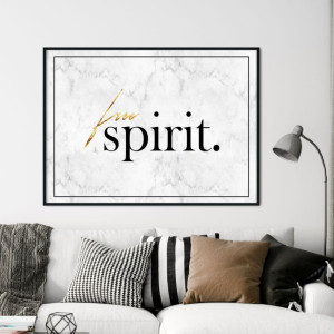 Plakat w ramie - free spirit , wymiary - 40cm x 50cm, ramka - biała