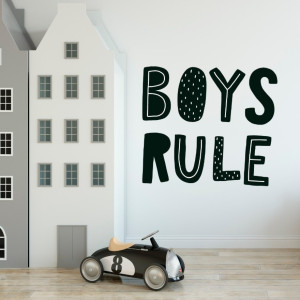 Naklejka na ścianę - boys rule , wymiary naklejki - szer. 125cm x wys. 100cm