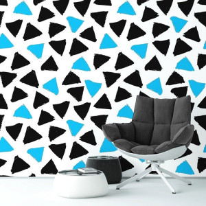 Blue mosaic - tapeta ścienna , rodzaj - tapeta flizelinowa laminowana