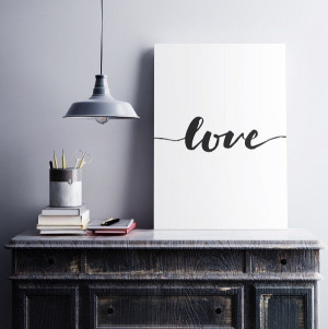 Love pionowy - minimalistyczny obraz na płótnie , wymiary - 70cm x 100cm