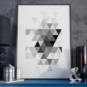 Triangle design - plakat w ramie , wymiary - 60cm x 90cm, kolor ramki - czarny