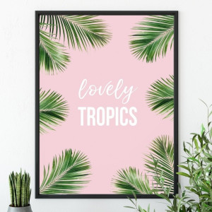 Plakat w ramie - lovely tropics , wymiary - 30cm x 40cm, ramka - czarna