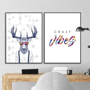 Zestaw dwóch plakatów - scandi madness , wymiary - 30cm x 40cm (2 sztuki), kolor ramki - czarny