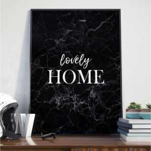 Plakat w ramie - lovely home , wymiary - 60cm x 90cm, ramka - biała