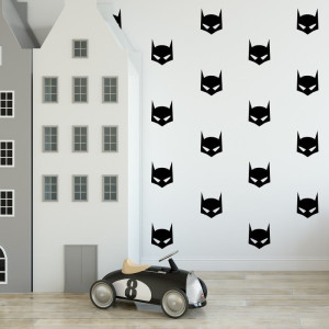 Naklejki ścienne - batman (25szt. w zestawie) , kolor - różowy, wymiary - szer. 12cm x wys. 12cm