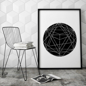 Geometryczny design - plakat designerski , wymiary - 50cm x 70cm, ramka - biała