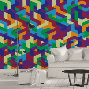 Kolorowe moro - designerska tapeta ścienna , rodzaj - tapeta flizelinowa laminowana