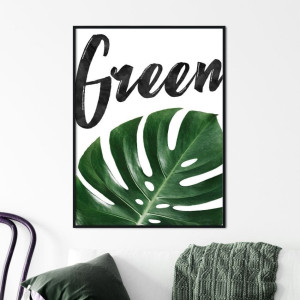 Plakat w ramie - green , wymiary - 50cm x 70cm, ramka - czarna